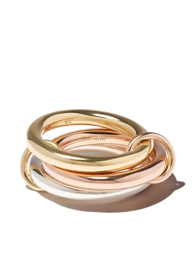 Spinelli Kilcollin 18kt Yellow Gold, Sterling Silver And 18kt Rose Gold Mercury Linked Ring In 银色