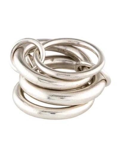 Pre-owned Spinelli Kilcollin Aquarius Petite 4 Link Ring In Multicolor