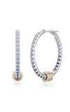 Spinelli Kilcollin Argo Demi 18k Yellow Gold And Sterling Silver Sapphire Earrings In Gray