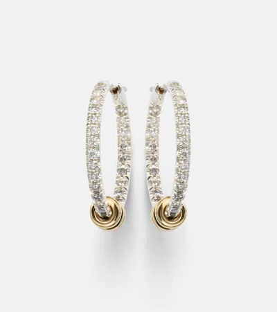Spinelli Kilcollin Argo Demi Sterling Silver And 18kt Gold Hoop Earrings With Diamonds