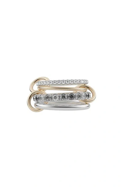 Spinelli Kilcollin Arla Linked Diamond Rings In Red