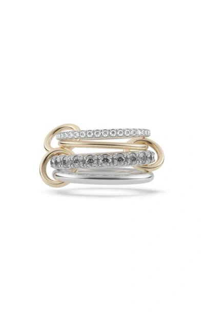 Spinelli Kilcollin Arla Linked Diamond Rings In Gold