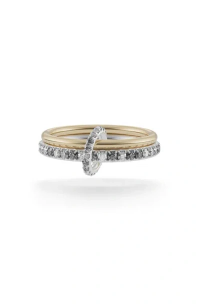 Spinelli Kilcollin Astrid Gris Diamond Linked Stack Ring In Brown