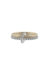 Spinelli Kilcollin Astrid Gris Diamond Linked Stack Ring In Gold/silver Pave