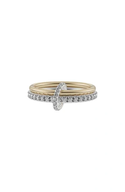 Spinelli Kilcollin Astrid Gris Diamond Linked Stack Ring In Silver