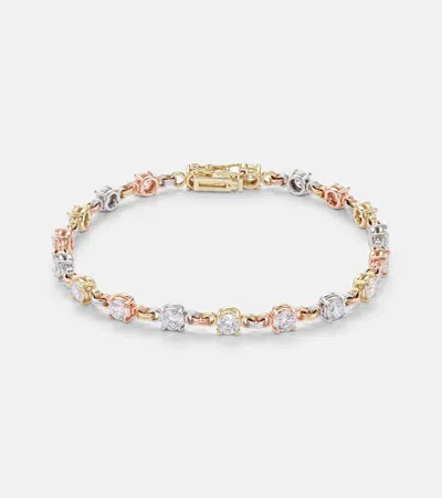 Spinelli Kilcollin Aysa 18kt Yellow, Rose, And White Gold Tennis Bracelet With Diamonds In Multicoloured