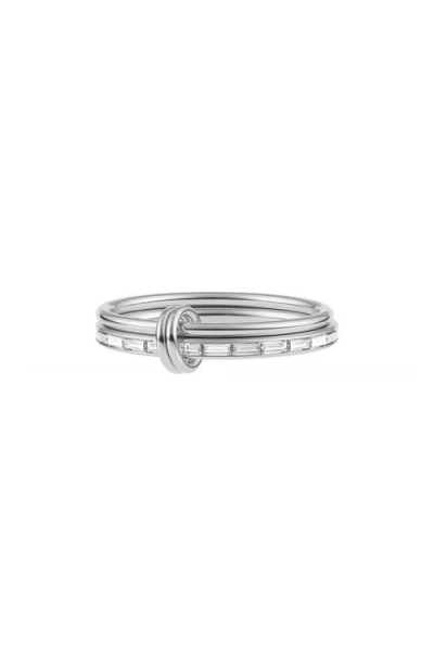 Spinelli Kilcollin Callisto Baguette Diamond Linked Stack Ring In White Gold/ Diamond