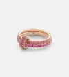 Spinelli Kilcollin Delphinus Rouge Petite Deux 18kt Gold Ring With Sapphires And Rubies In Rose Gold Sapphires