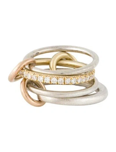 Pre-owned Spinelli Kilcollin Diamond Aries Sg Pavé Ring In Multicolor