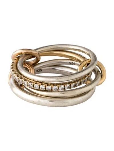 Pre-owned Spinelli Kilcollin Diamond Aries Sg Pavé Ring In Multicolor
