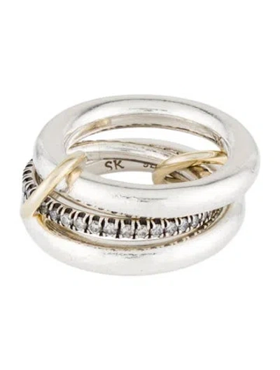 Pre-owned Spinelli Kilcollin Diamond Libra Gris Rolling Ring In Multicolor