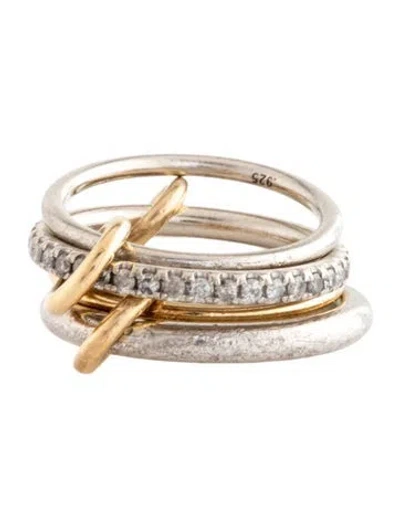 Pre-owned Spinelli Kilcollin Diamond Nimbus Sg Gris Ring In Multicolor