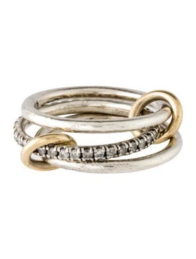 Pre-owned Spinelli Kilcollin Diamond Sonny Gris Rolling Ring In Multicolor