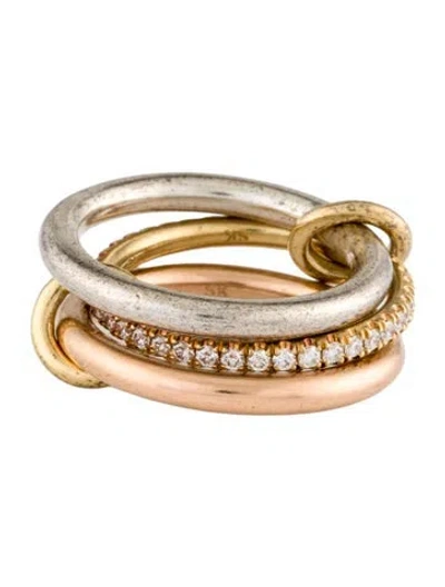 Pre-owned Spinelli Kilcollin Diamond Stacking Ring In Multi