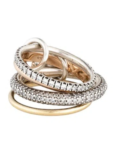 Pre-owned Spinelli Kilcollin Diamond Vega 4 Band Ring In Multicolor