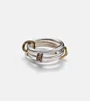 Spinelli Kilcollin Dion Sg Sterling Silver Stacked Ring With Black Diamonds In Silver
