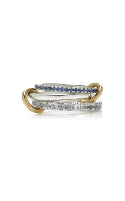Spinelli Kilcollin Exclusive Riviera Norah 18k Yellow Gold Multi-stone Ring In Blue