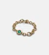 Spinelli Kilcollin Gravity Estrella 18kt Gold Chain Ring With Emerald In Gold