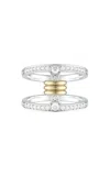 Spinelli Kilcollin Hoorsenbuhs Collab 18k Yellow Gold; Sterling Silver; And Diamond Pavé Ring