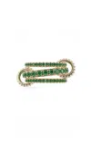 Spinelli Kilcollin Women's Isla 18k Gold Emerald And Diamond Linked Rings In Green