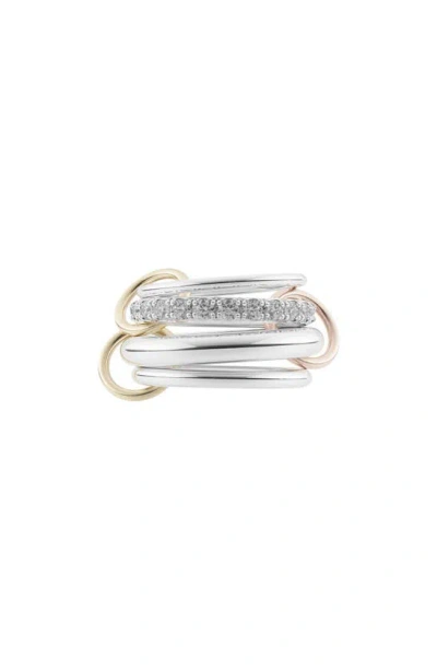 Spinelli Kilcollin 18kt Yellow Gold And Sterling Silver Nimbus Sg 4-linked Diamond Ring