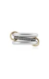 Spinelli Kilcollin Libra 18k Yellow Gold Sterling Silver Diamond Ring In Metallic