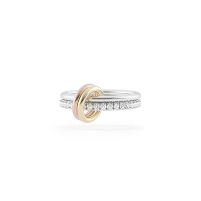 Spinelli Kilcollin Marigold Ring In Sterling Silver,yellow Gold,grey Diamonds