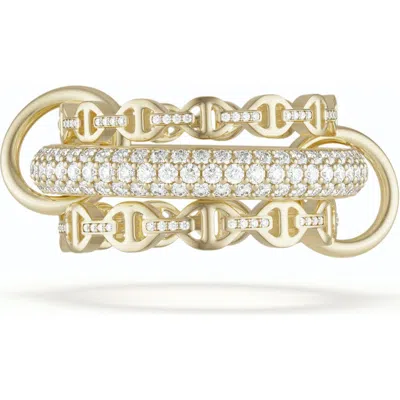 Spinelli Kilcollin Microdame Sk Pavé Linked Rings In Gold