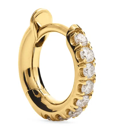 Spinelli Kilcollin Mini Yellow Gold And Diamond Single Hoop Earring