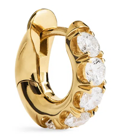 Spinelli Kilcollin Mini Yellow Gold And Diamond Single Hoop Earring
