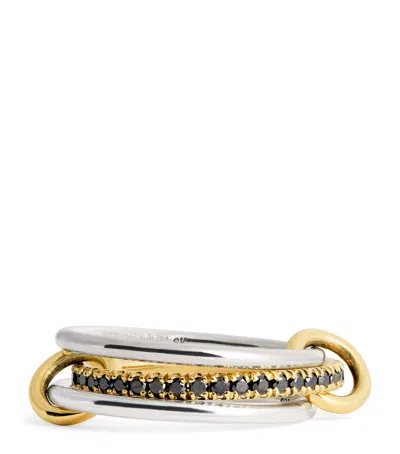 Spinelli Kilcollin Mixed Gold And Black Diamond Tigris Ring