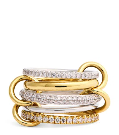 Spinelli Kilcollin Mixed Gold And Diamond Leo Petite Ring