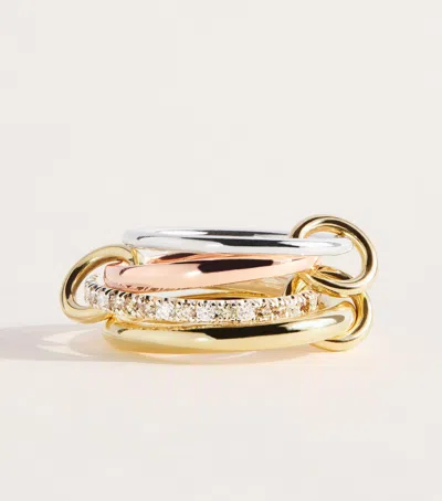 Spinelli Kilcollin Mixed Gold, Sterling Silver And Diamond Cancer Ring In Purple