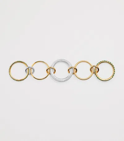 Spinelli Kilcollin Mixed Metal, Diamond And Emerald Chloe Ring In Gold