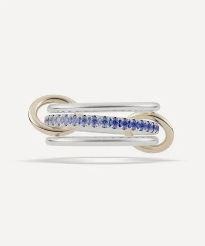 Spinelli Kilcollin Mixed Metal Tigris Sg Blue Ombre Sapphire Ring In Gold