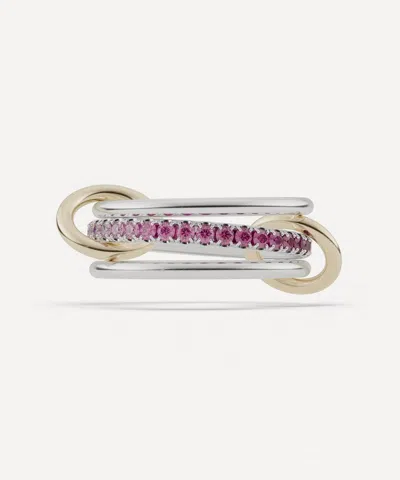 Spinelli Kilcollin Mixed Metal Tigris Sg Pink Ombre Sapphire Ring In Gold