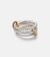 Spinelli Kilcollin Nova Sterling Silver And 18kt Gold Ring With Diamonds In Silver/yellow Gold