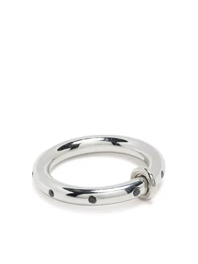 Spinelli Kilcollin Ovio Noir Diamond Ring In Silver