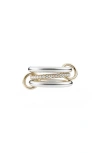 Spinelli Kilcollin Petite Libra Linked Pavé Diamond Rings In Gold