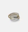 Spinelli Kilcollin Petunia Eclipse Sterling Silver And 18kt Gold Ring With Diamonds In Metallic