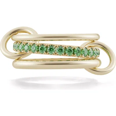 Spinelli Kilcollin Petunia Emerald Linked Ring In Gold