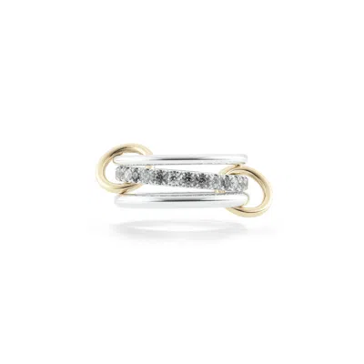 Spinelli Kilcollin Petunia Ring In Sterling Silver,yellow Gold,grey Diamonds
