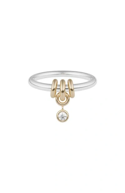 Spinelli Kilcollin Pia Sterling Silver, 18k Gold & Diamond Two-tone Ring In Metallic
