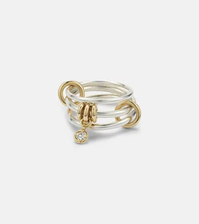 Spinelli Kilcollin Piera 925 Sterling Silver And 18kt Gold Ring With Diamond