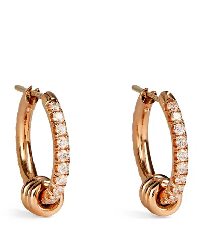 Spinelli Kilcollin Rose Gold And Pavé White Diamond Hoop Earrings