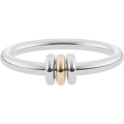 Spinelli Kilcollin Sirius 18k Yellow Gold; Sterling Silver Ring In Silver/gold