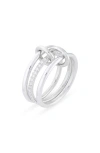 Spinelli Kilcollin Sonny Linked Diamond Ring In Silver
