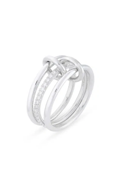 Spinelli Kilcollin Sonny Linked Diamond Ring In Silver