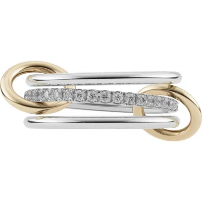 Spinelli Kilcollin Sonny Linked Diamond Ring In Silver Gold