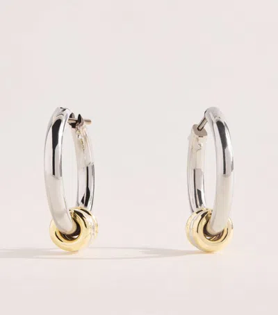 Spinelli Kilcollin Sterling Silver And Yellow Gold Ara Core Hoop Earrings In Metallic